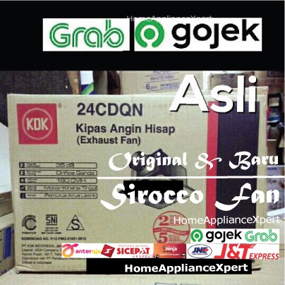 KDK Exhaust Fan Sirocco 24CDQN Corong Plafond Ventilasi Ventilating Kipas Angin Asli, Baru, Garansi