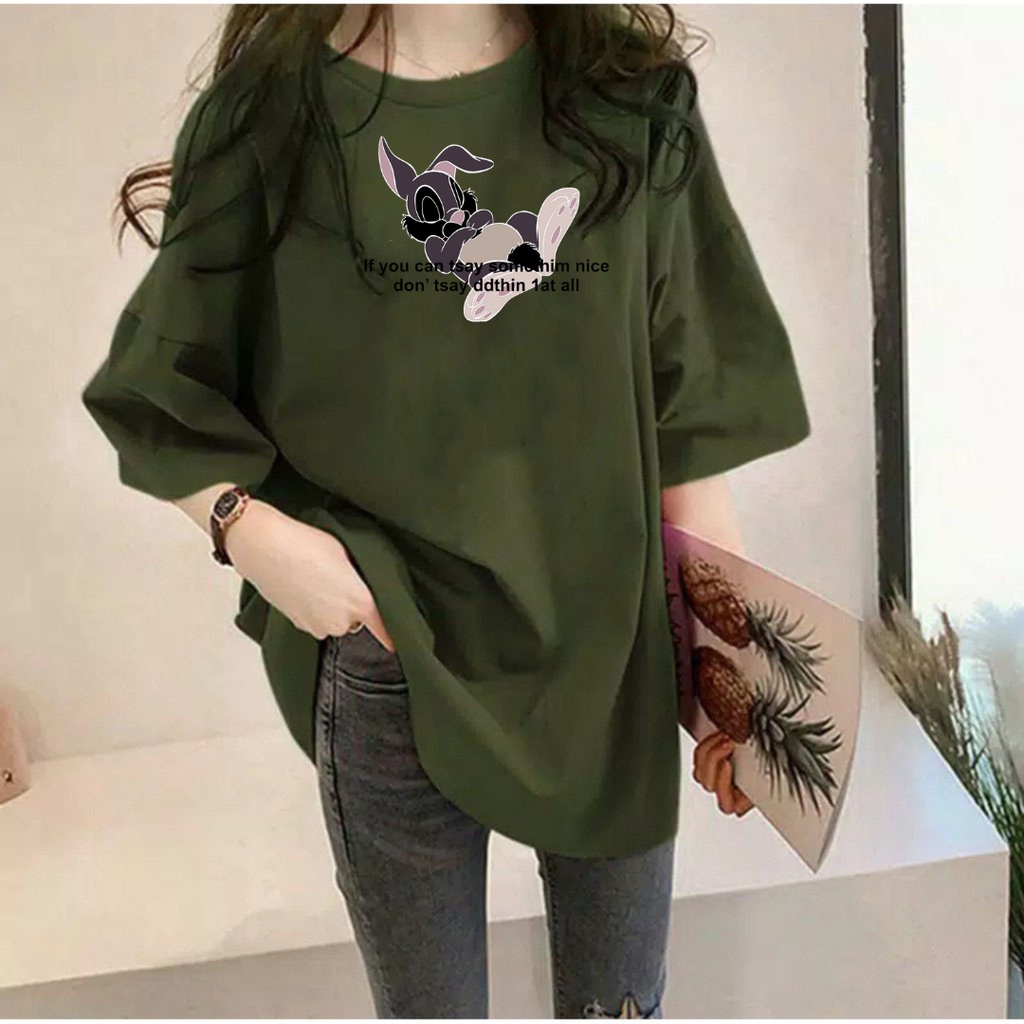 Kaos Oversize Wanita Korean RABBIT Jumbo XXL LD 120