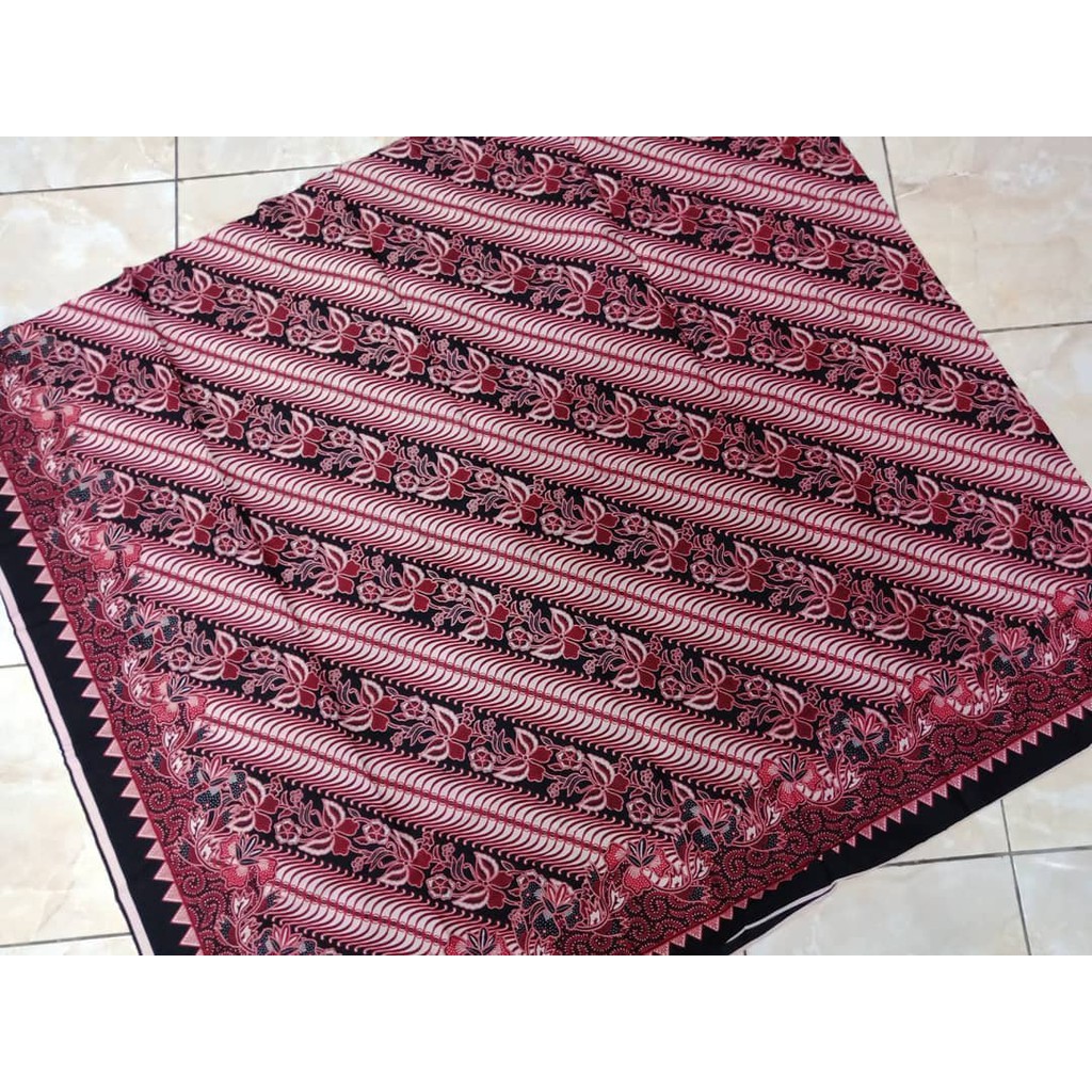 Kain batik solo parang seling kembangan merah