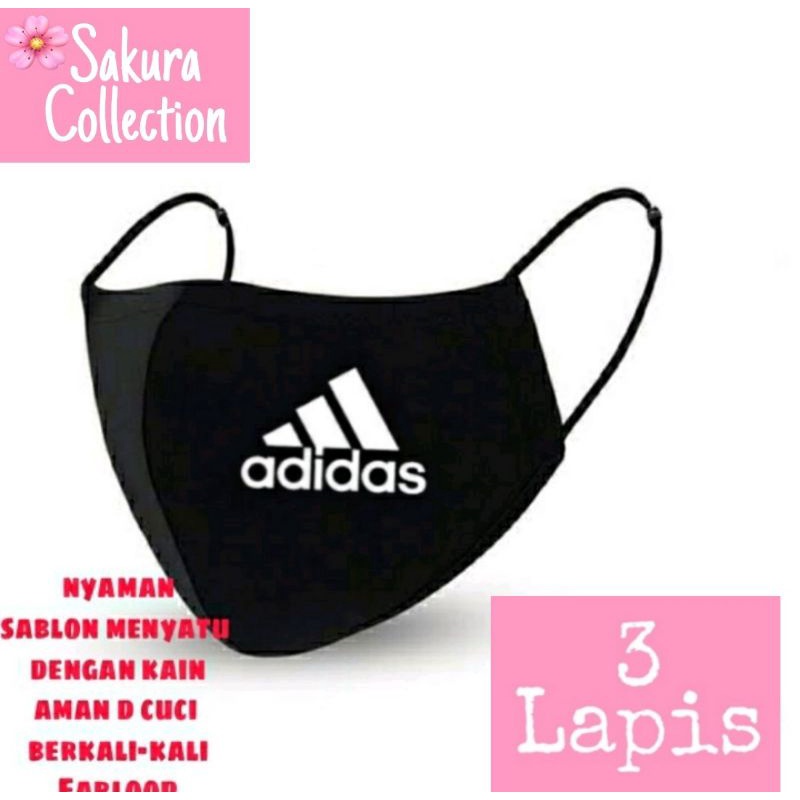 Masker Duckbill / Kain 3 ply Earloop Scuba - Outdoor LOGO Adidas