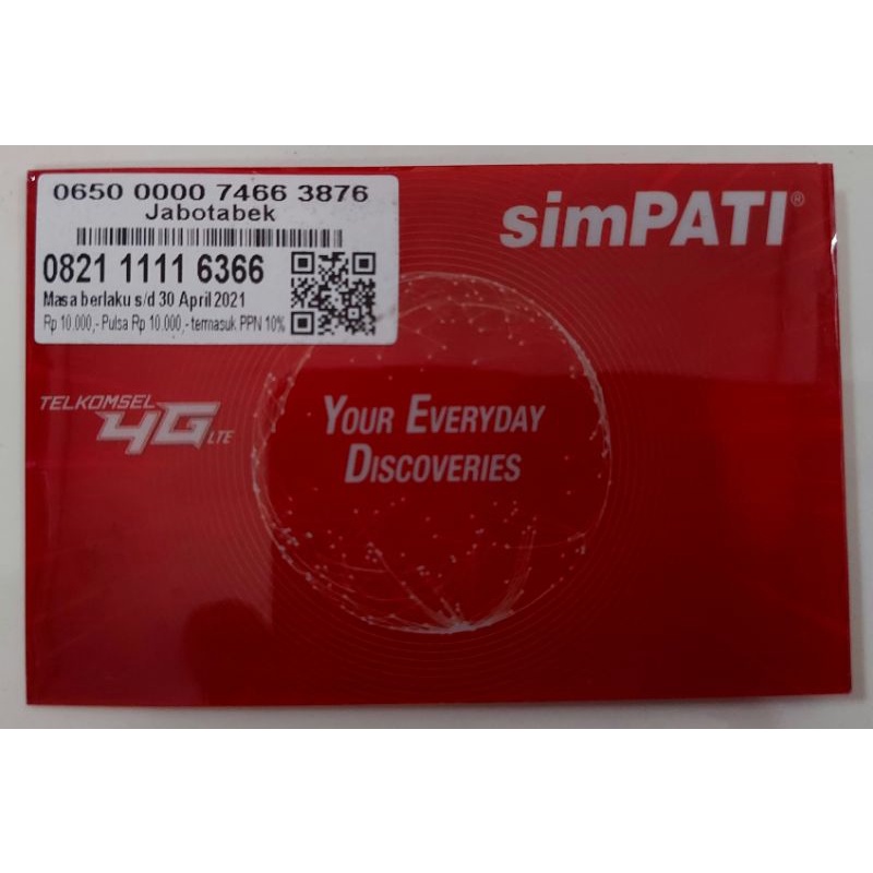 Simpati Nomor Cantik panca 11111 istimewa