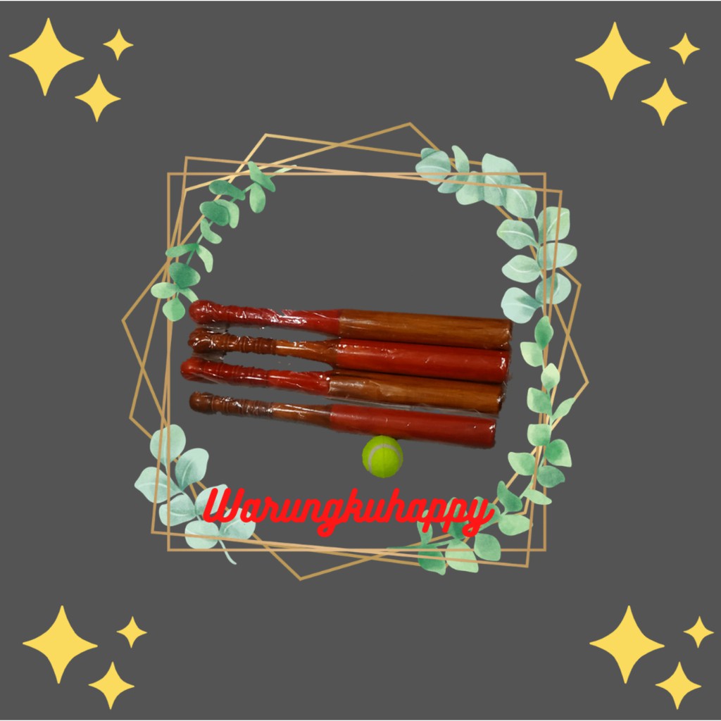 KASTI PAKET BOLA DAN PEMUKUL KAYU / BOLA KASTI DAN PEMUKUL KAYU MURAH