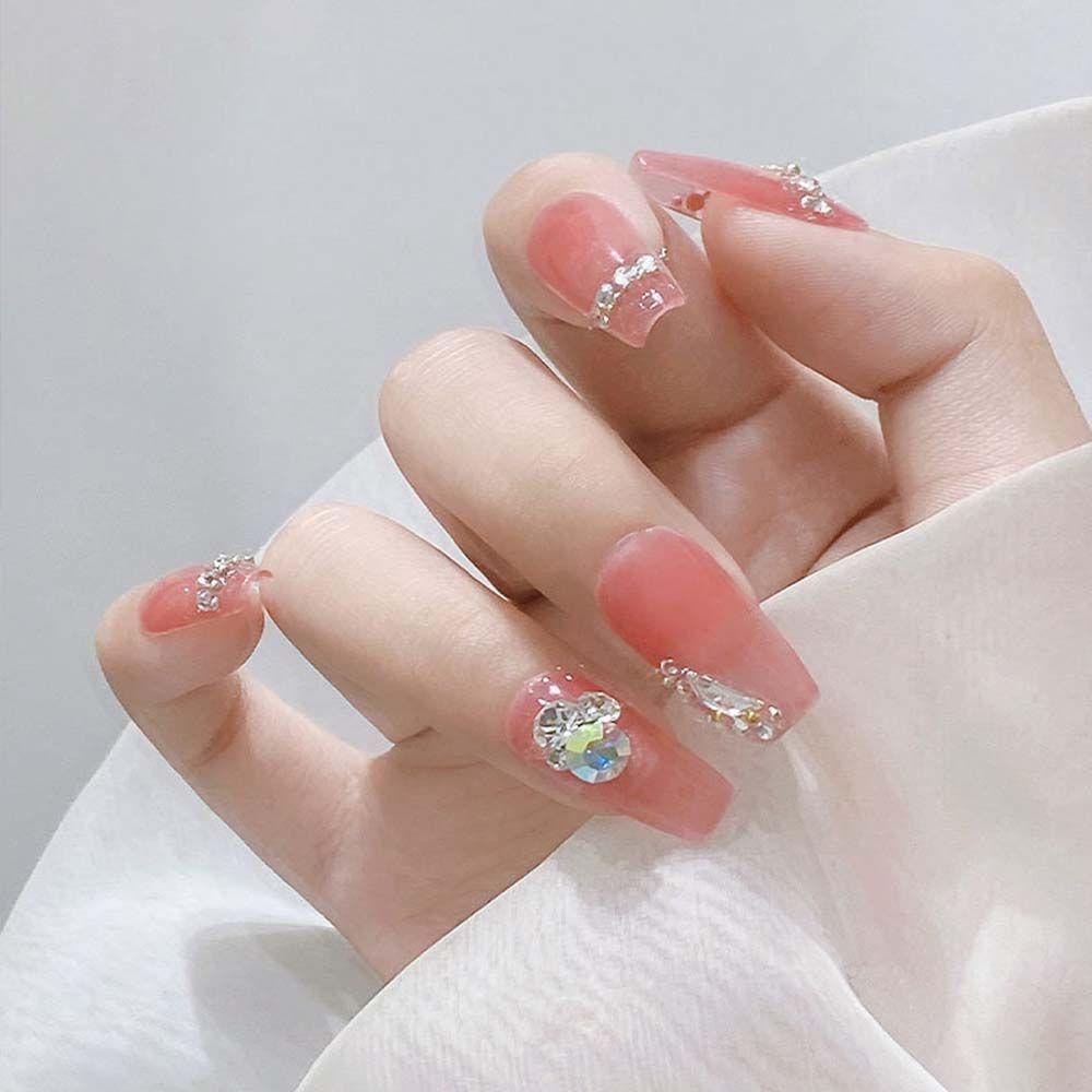 Needway Tidak Teratur Kuku Berlian Imitasi Shiny Acrylic Manicure 3D Nail Art Warna-Warni Bor Kuku Aksesoris Kuku Campuran Pesona Kuku set