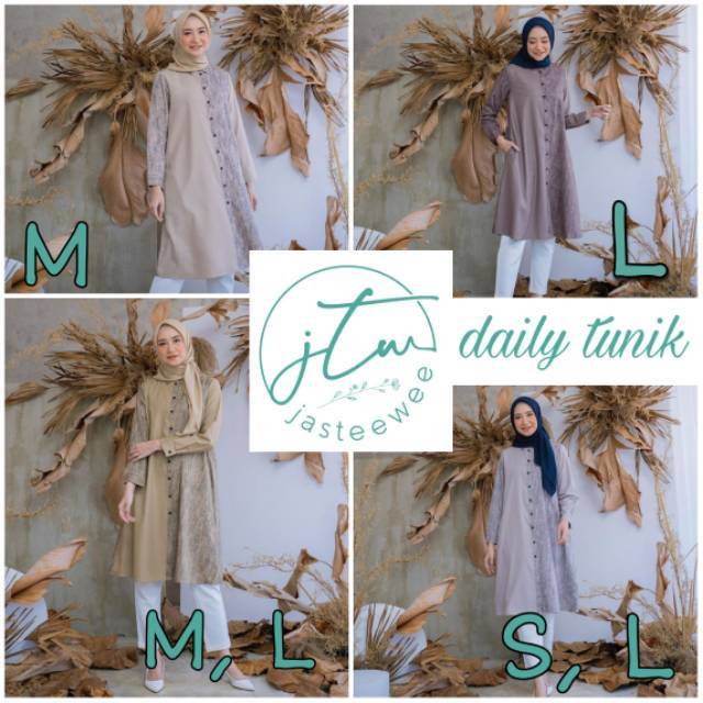 Daily Tunik HL (Taupe, Ash Grey, Shine, Mauve) Heaven Lights