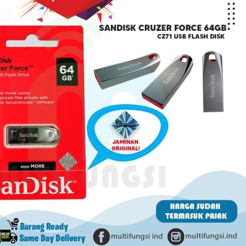 ۞ ORIGINAL SANDISK FLASHDISK 64GB CRUZER FORCE CZ-71 FLASH DISK / CZ71 ✻