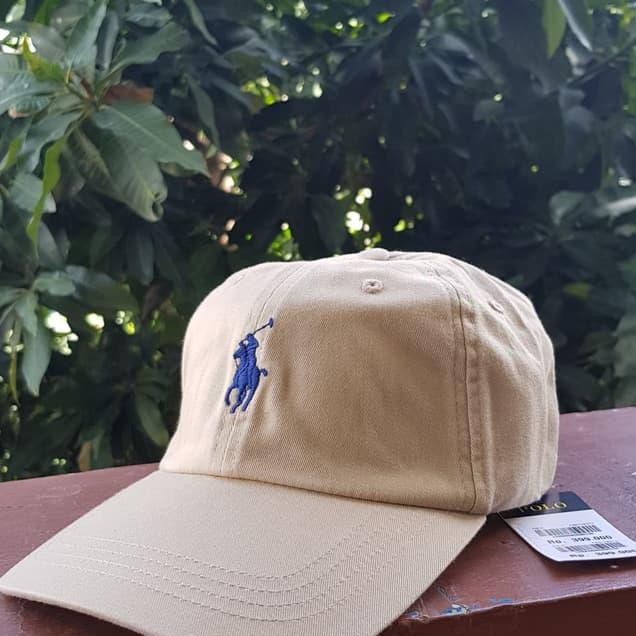 Restok Cap POLO Cream Leather Strap Original (Topi Polo) - Ivory Best