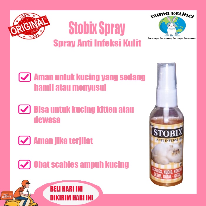 Stobix Spray Obat Jamur Scabies Gudik Kucing