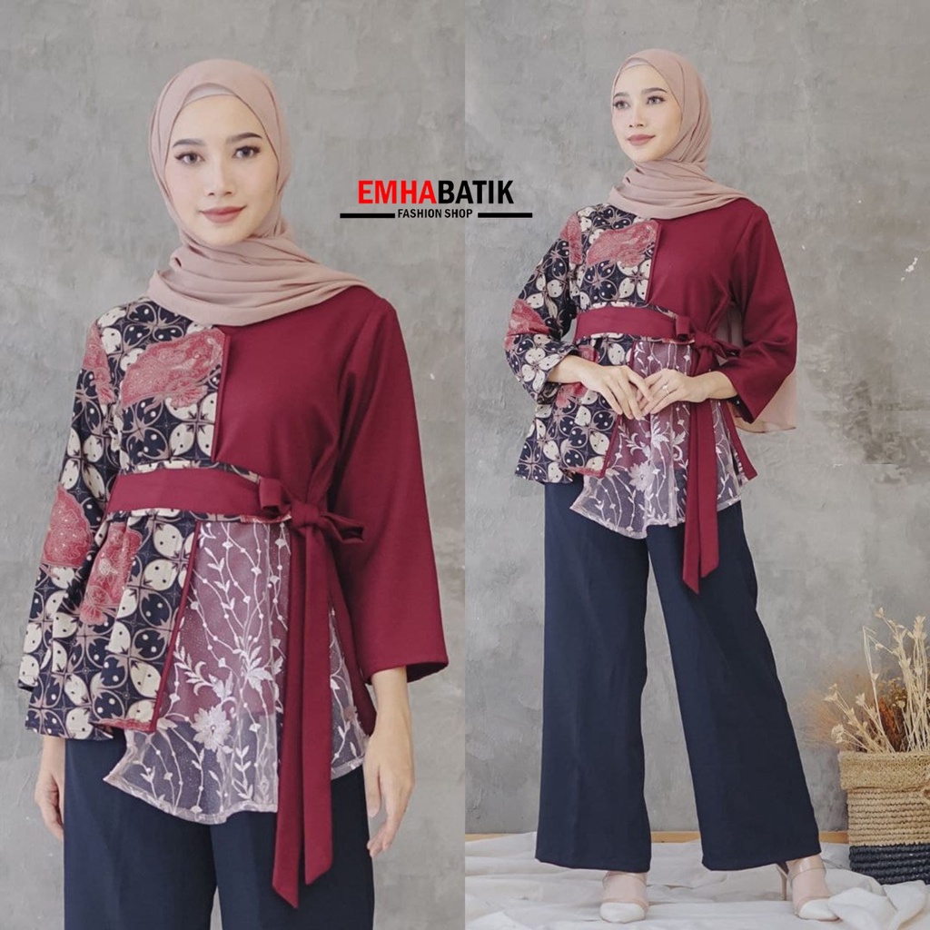 Atasan Batik Wanita PPBTK07 Modern Batik murah Cassual Atasanbatik Wanitabatik /Atasanwanita...-MOTIF 9