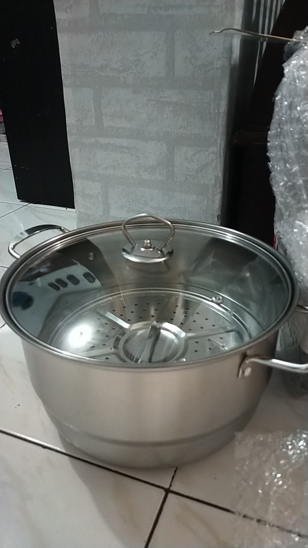 Panci Steamer Kukusan Soup Pot Stainless Steel 28 Cm & 24cm