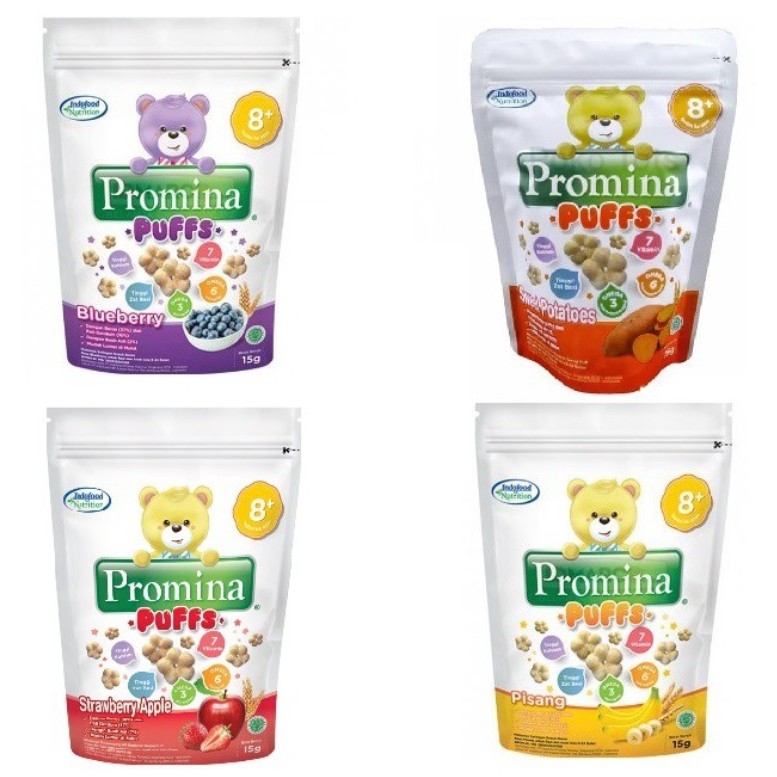 Promina Puff Snack Bayi 15 gr / Snack Bayi puffs Usia 8+ / Cemilan Bayi