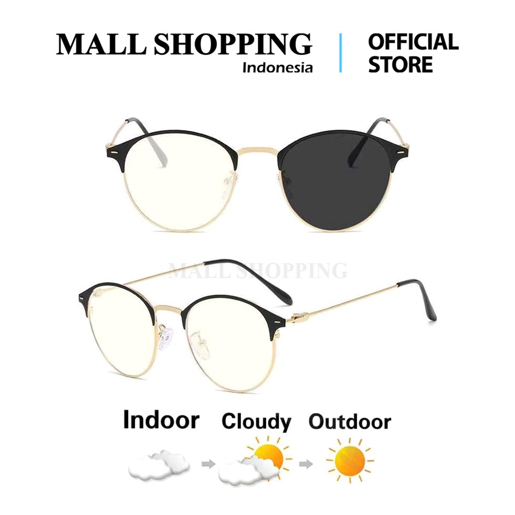 (COD) Kacamata Photocromic Korea Anti Radiasi 2 In 1 Cromic Glassess Eyewear Unisex MALL SHOPPING