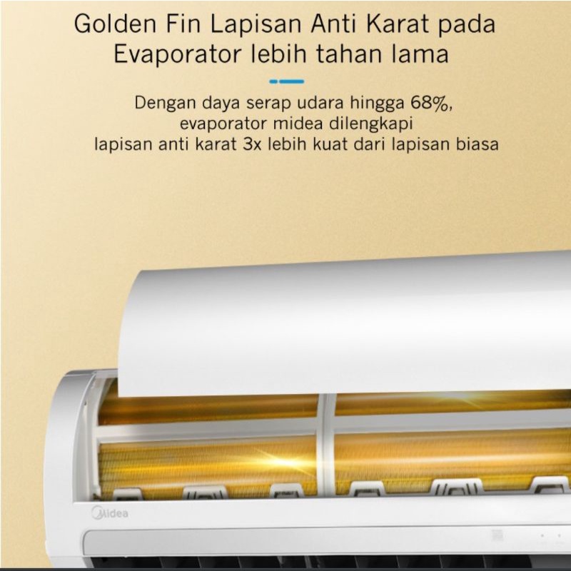 AC MIDEA EXTREM DURA 1/2 PK - 2 PK MSAF / MSFC SERIES GOLD FIN ANTI KARAT ANTI JAMUR GARANSI RESMI MIDEA TOSHIBA + INSTALASI PEMASANGAN ini