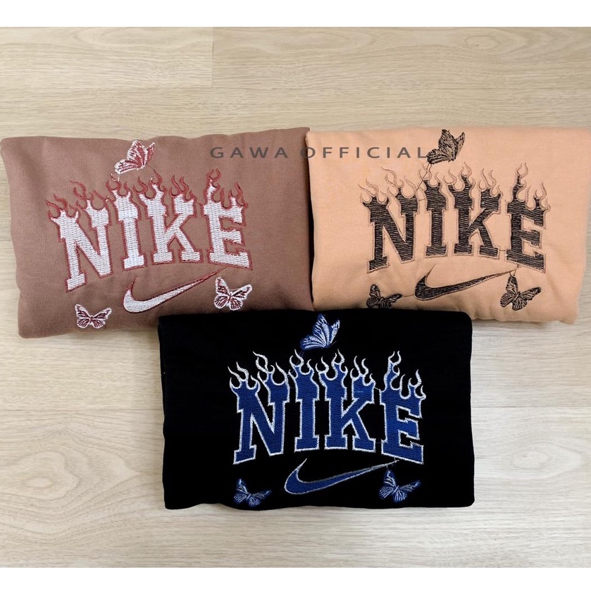 SWEATER OVERSIZE WANITA NIKE BUTTERFLY CREWNECK  SWEATER WANITA PRIA SWEATER KOREA-3