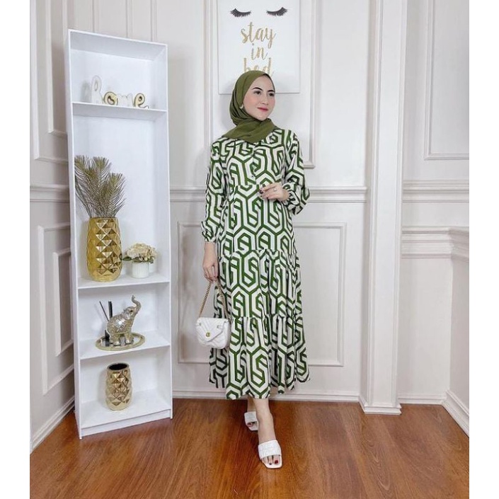 midi dress katun rayon viscose