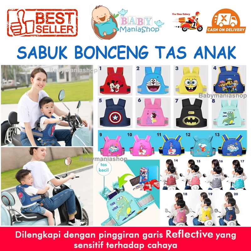 TAS SEAT BELT Motif BARU Anak Sabuk Bonceng Anak Motor Depan Belakang Sepeda Boncengan SABUK PENGAMAN BERKENDAR