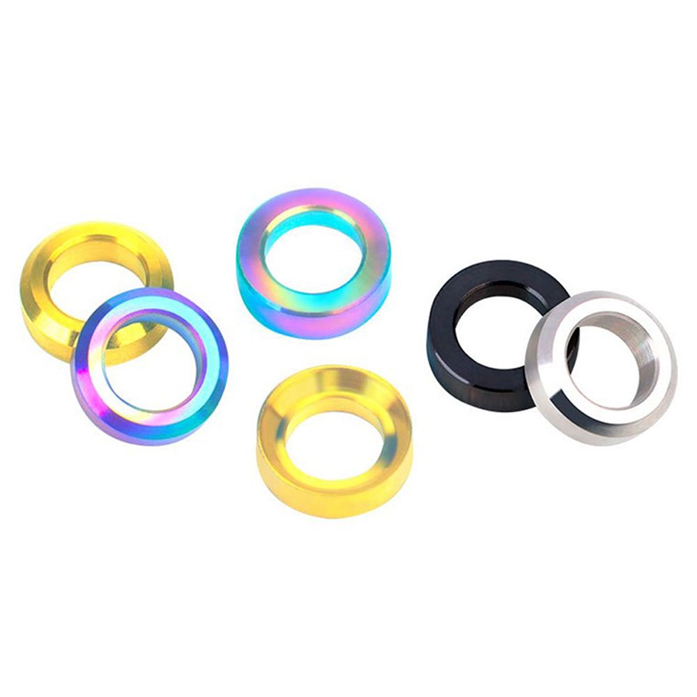 LANFY Bicycle Parts Bicycle Washers 4Pcs/set Washer Rings Concave And Convex Cycling Bicycle Brake Disc Brake Titanium Mountain Bike BMX Bike Bicycle Spacer/Multicolor