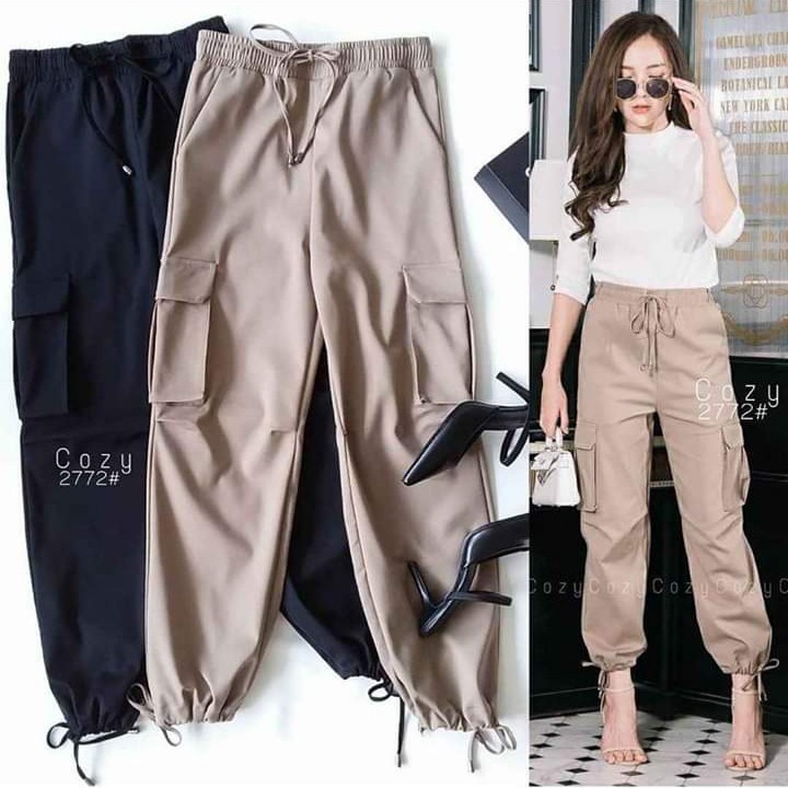 PROMO GRATIS ONGKIR JOGGER CARGO PANTS WANITA // AMERICAN DRILL/CELANA WANITA/CELANA KEKINIAN