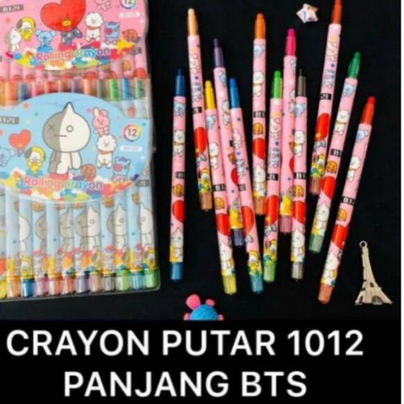 

Recommended Crayon Putar Panjang 12 warna BTS, unicorn, frozen, doraemon, cars, spiderman, hello kitty, LOL / Crayon panjang 12 warna karakter / Crayon 12 warna++