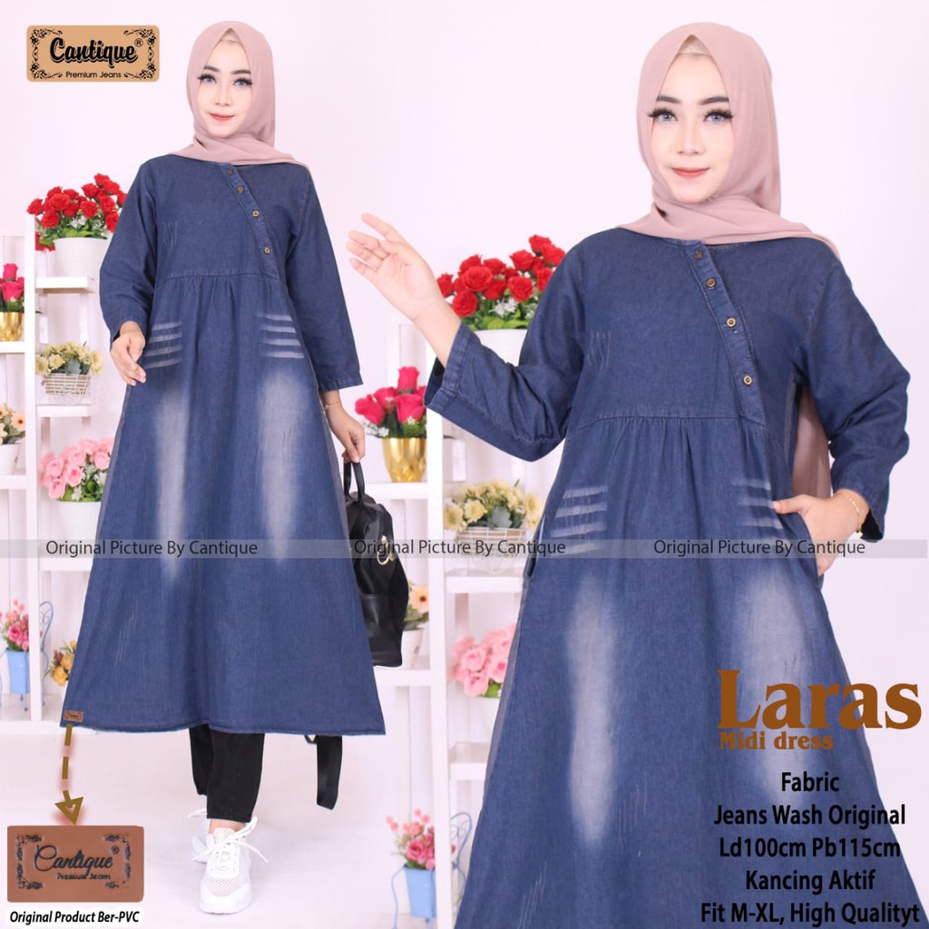 laras midi dress jeans by cantique