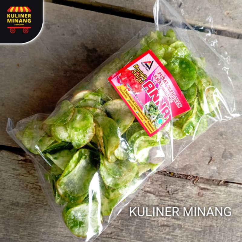 

Sanjai balado Ijo ijau hijau anna Oleh-Oleh Cemilan Makanan Khas Payakumbuh Padang Asli Jajanan Snack Kuliner Minang Kabau AX00