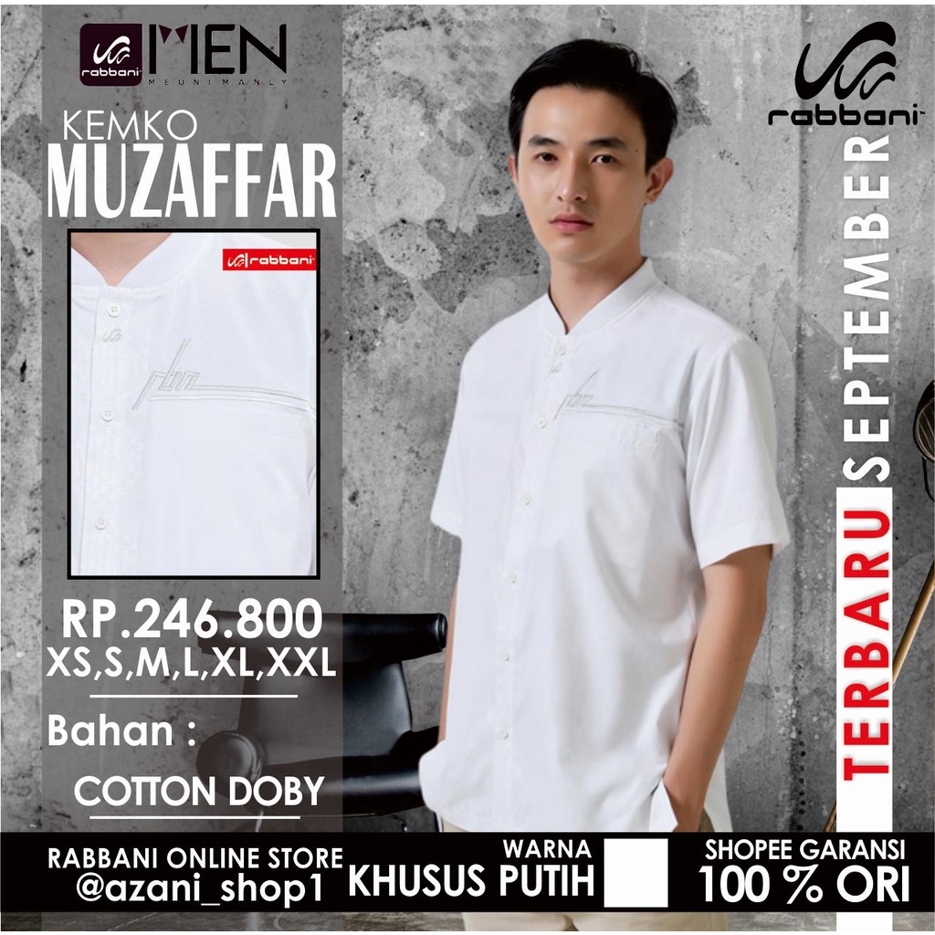 RABBANI KEMKO KOKO PRIA MUZAFFAR ORI - Fashion Atasan Kemeja Rabani Asli Lengan Panjang Pendek Baju 