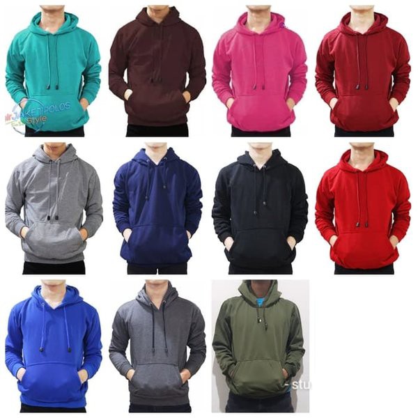 (BIG SALE) Sweater Polos Hoodie Ziper Oblong Premium Fleece Tebal