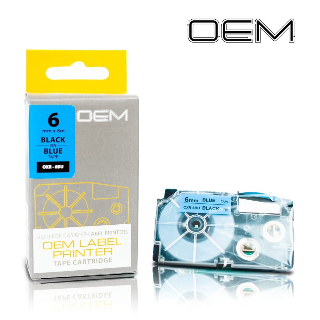 OEM TAPE EZ LABEL CASIO 6MM BLACK INK