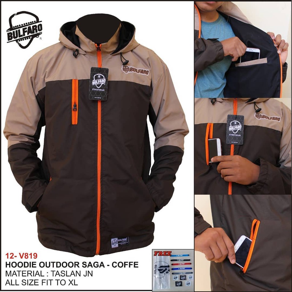 Jaket Parasut Anti Air Pria Jacket Hoodie Outdoor Taslan JN Pria &amp; Wanita Waterproof