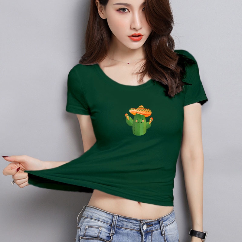 YOURSTYLE1119 - KAOS WANITA ONECK /CUTE CACTUS/ KAOS TERLARIS / KAOS ONECK