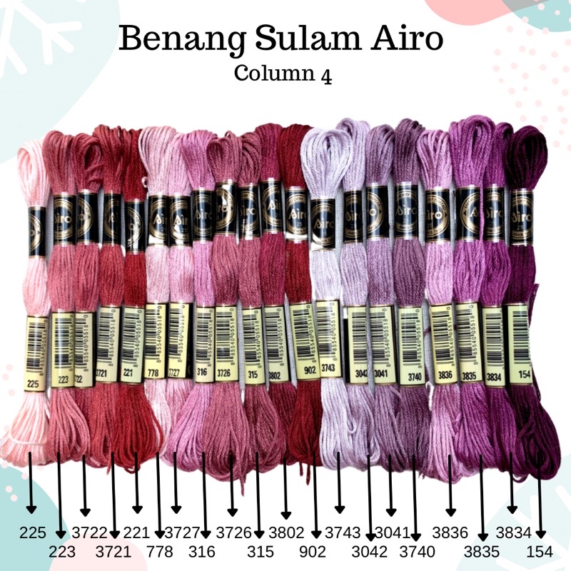 AIRO - Benang Sulam Airo (mirip DMC) Colum 4
