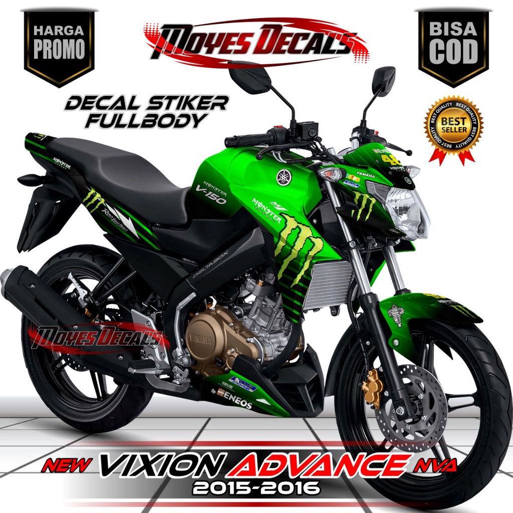 Decal Sticker Vixion Advance Sticker Fullbody Vixion Nva Motif Monster Hijau Sticker Fullbody