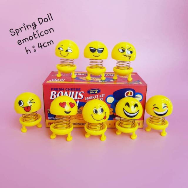 MAINAN MENTUL SPRING DOLL EMOTICON MURAH 4,5 CM