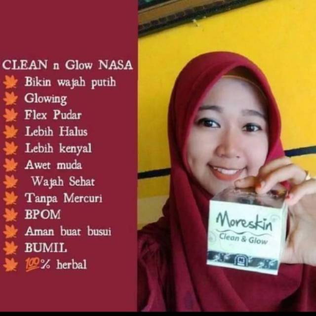 MORESKIN clean and glow NASA#produk Nasa#moreskin#clean and glow