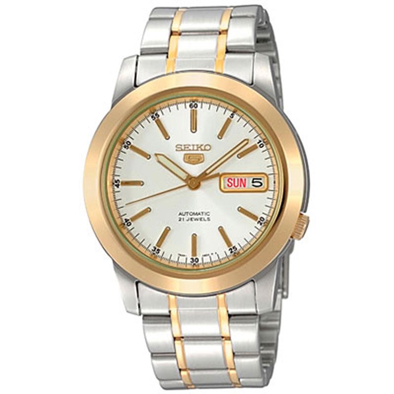 Seiko 5 SNKE54K1 Automatic Gold Dual Tone Stainless Steel - Jam Tangan Pria