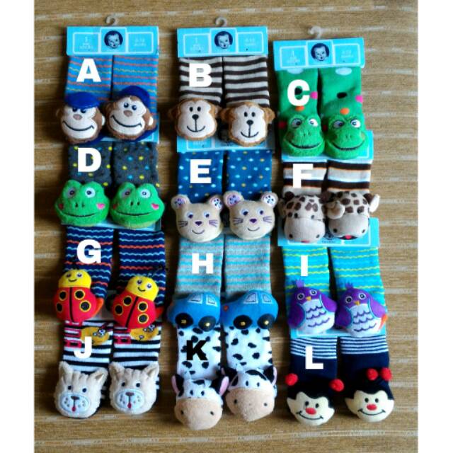KAOS KAKI BAYI DAN ANAK | BABY SOCKS RATTLE GERBER LAKI-LAKI