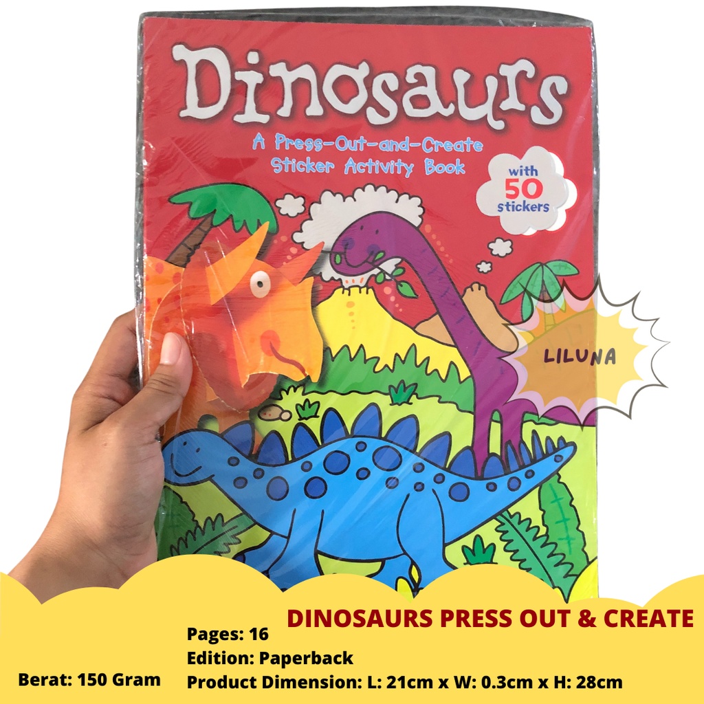 BUKU BBW DINOSAURS PRESS OUT & CREATE