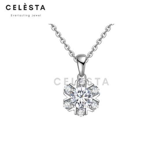 [SERTIFIKAT GRA DIAMOND]  Mon Fleur Pendant kalung berlian moissanite 1 carat 925 silver by her jewe