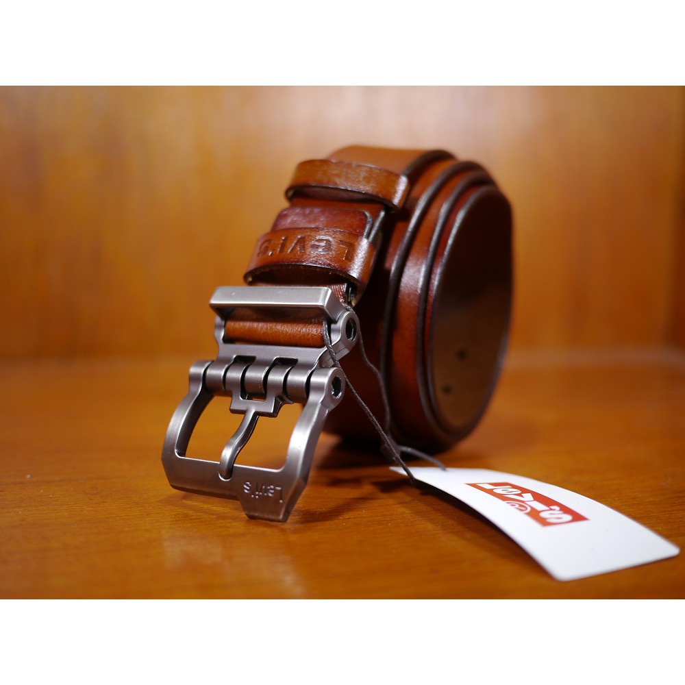 GESPER IKAT PINGGANG KULIT PRIA IMPORT PREMIUM - LEVIS SS01 SUPER BROWN