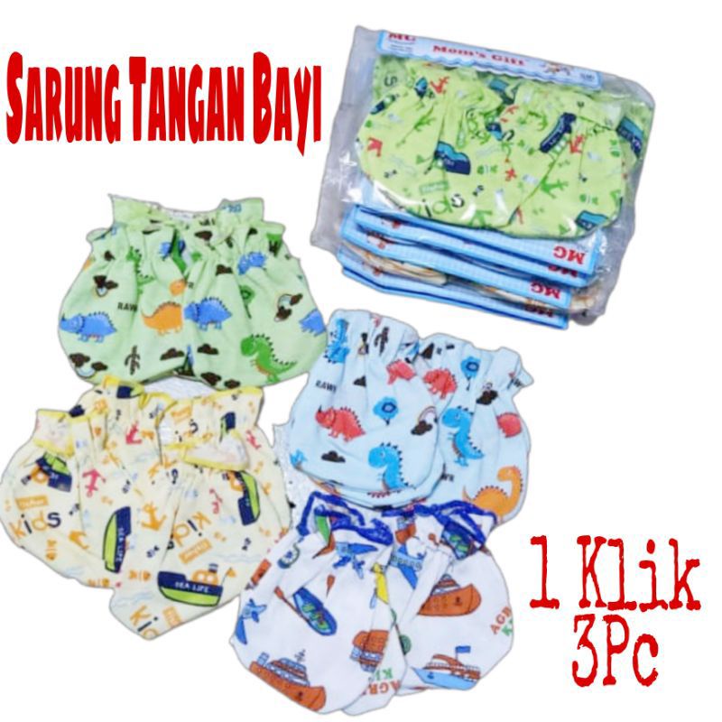 Sarung tangan kaki bayi halus isi 3pcs dan 6pcs / Sarung tangan bayi katun newborn