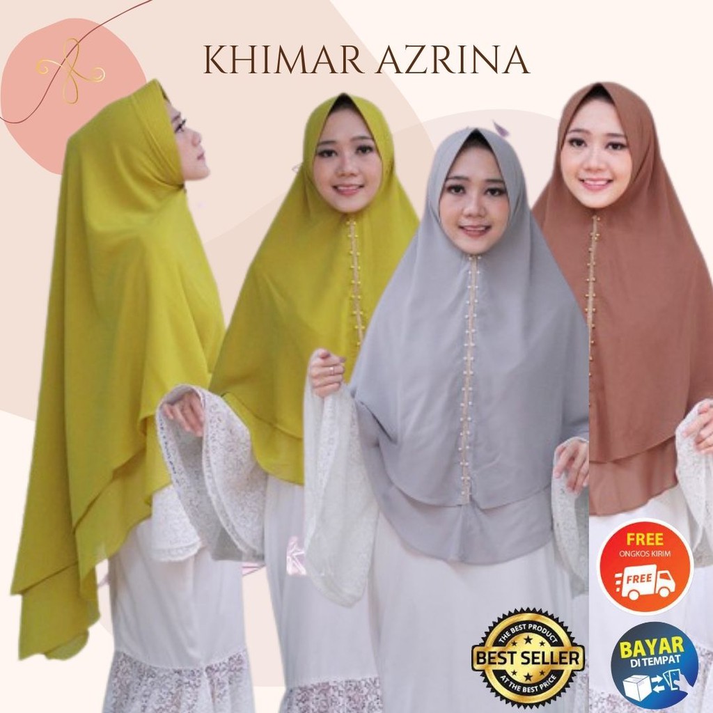 Khimar 2 Layer Jumbo Ceruty Kerudung Syari Jumbo Jilbab Khimar Jumbo 2 Layer Ceruti Baby Doll Azrina
