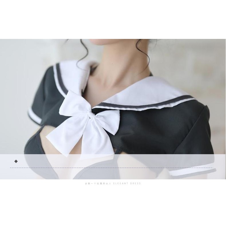 LI-89 sailor seifuku black lingerie baju tidur wanita seksi cosplay