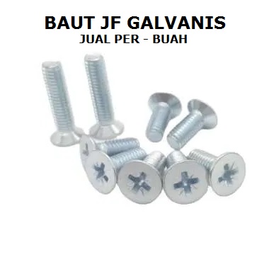 Jual Baut JF M 4 X 8 Mm Galvanis Baut Elektronik Furniture Kepala Datar ...