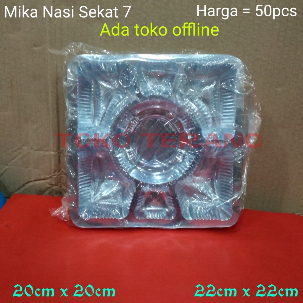 mika dus nasi bulat tengah sekat 7 20cmx20cm 22cmx22cm