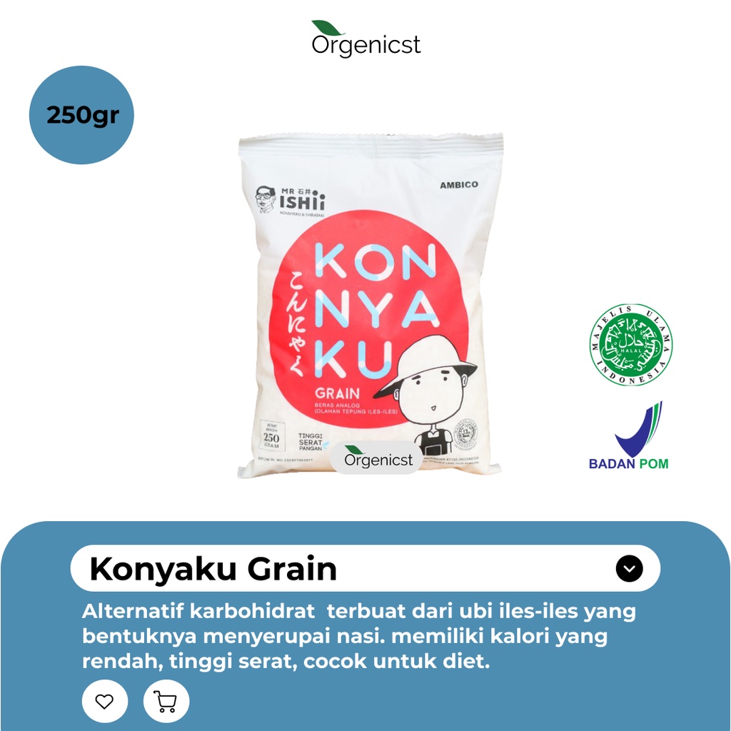 

Shiratake konyaku beras / nasi konnyaku /shirataki rice - beras / nasi / sirataki kering untuk diet keto 250 gram - beras diabetes