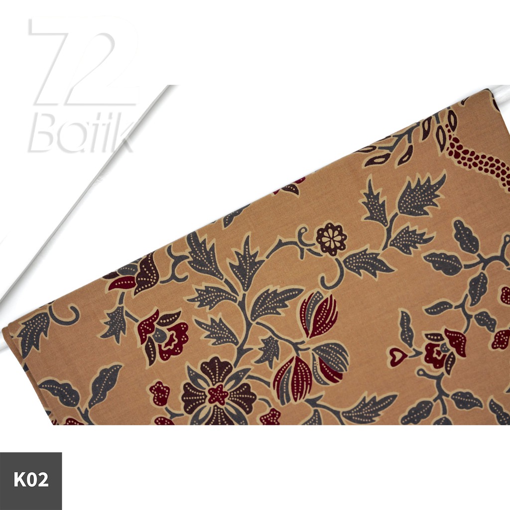 KAIN BATIK PREMIUM Bahan Katun Motif Kembang Taman Warna Coklat Cream Putih Tulang 722479 Cap 72 Jarik Jarit Samping Kebat Panjang Batik Katun Modern Premium Bahan Seragam Batik Pernikahan Kantor Keluarga Murah Kamen Jadi Batik Bali Lembaran