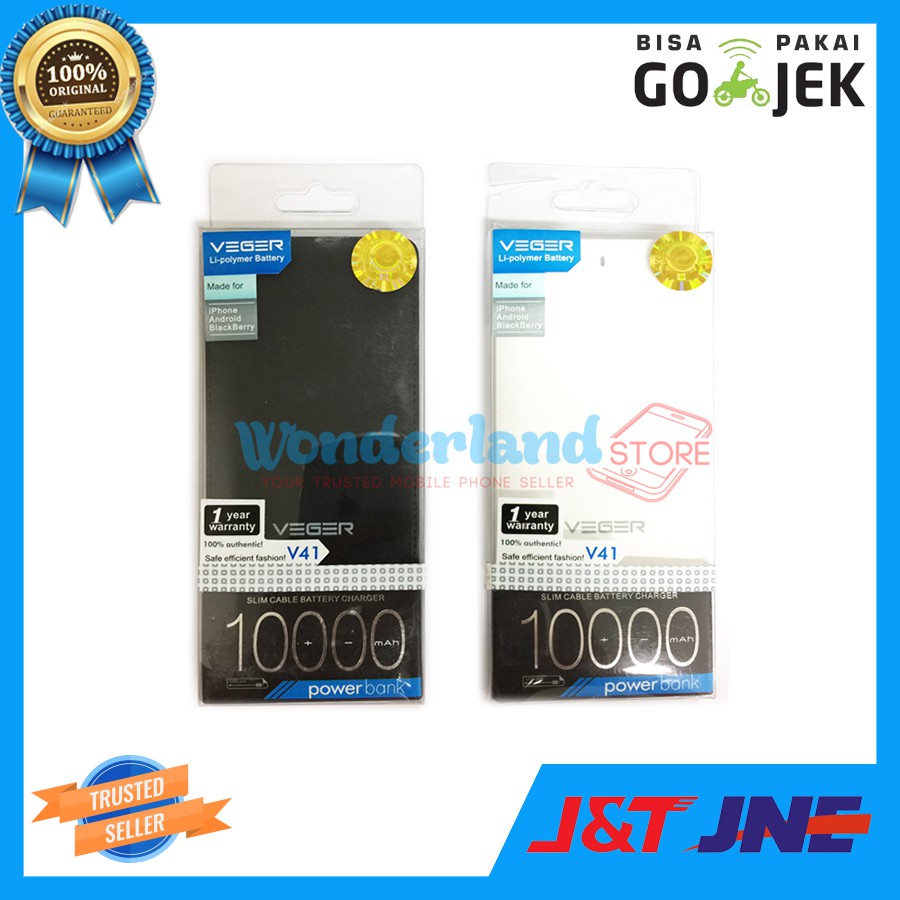Power Bank / PB Veger V41 10000 mah Slim - 100% Original