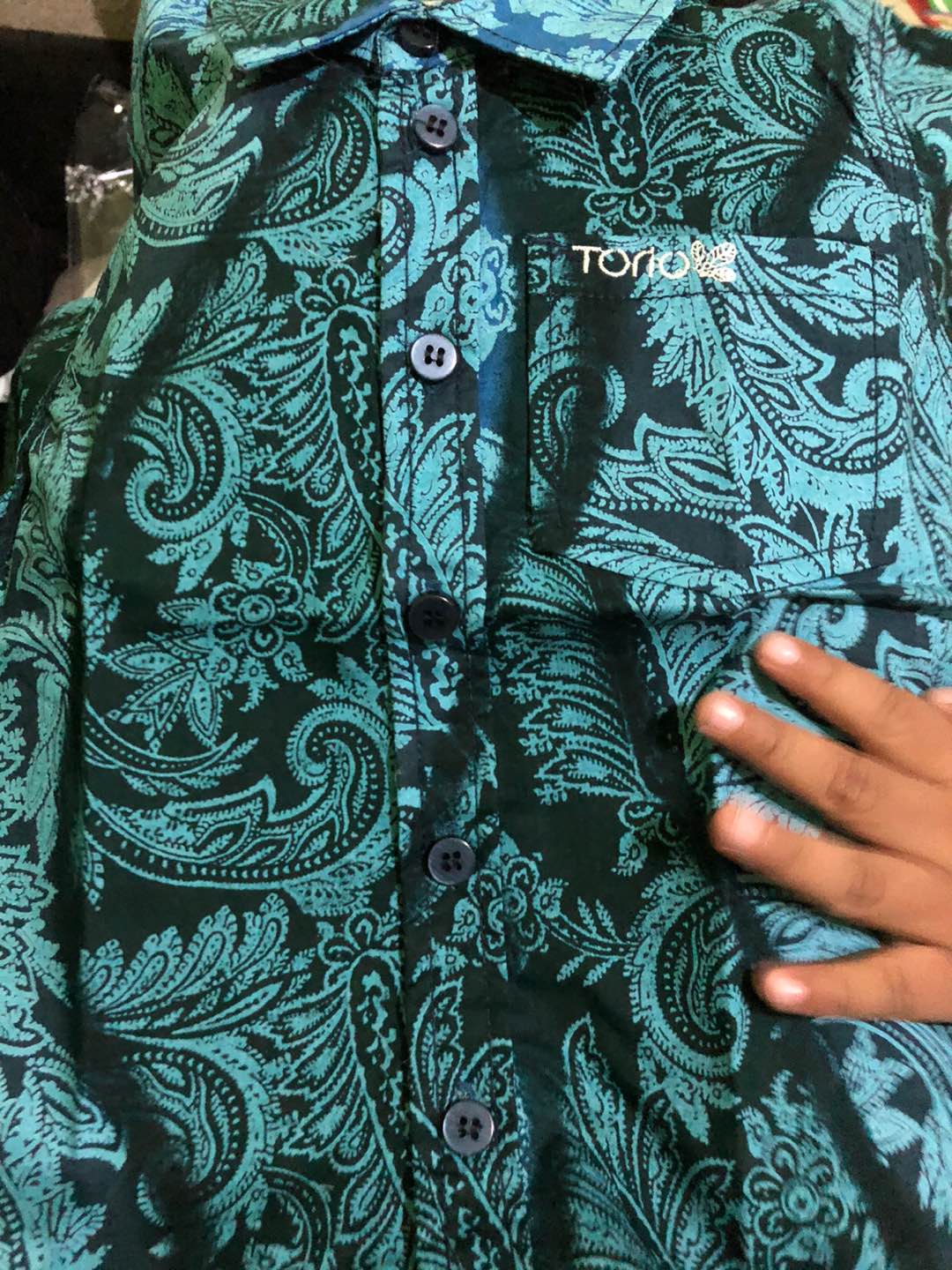 Torio Indonesian Smart Casual Blue Batik - Kemeja Batik Anak Laki-laki