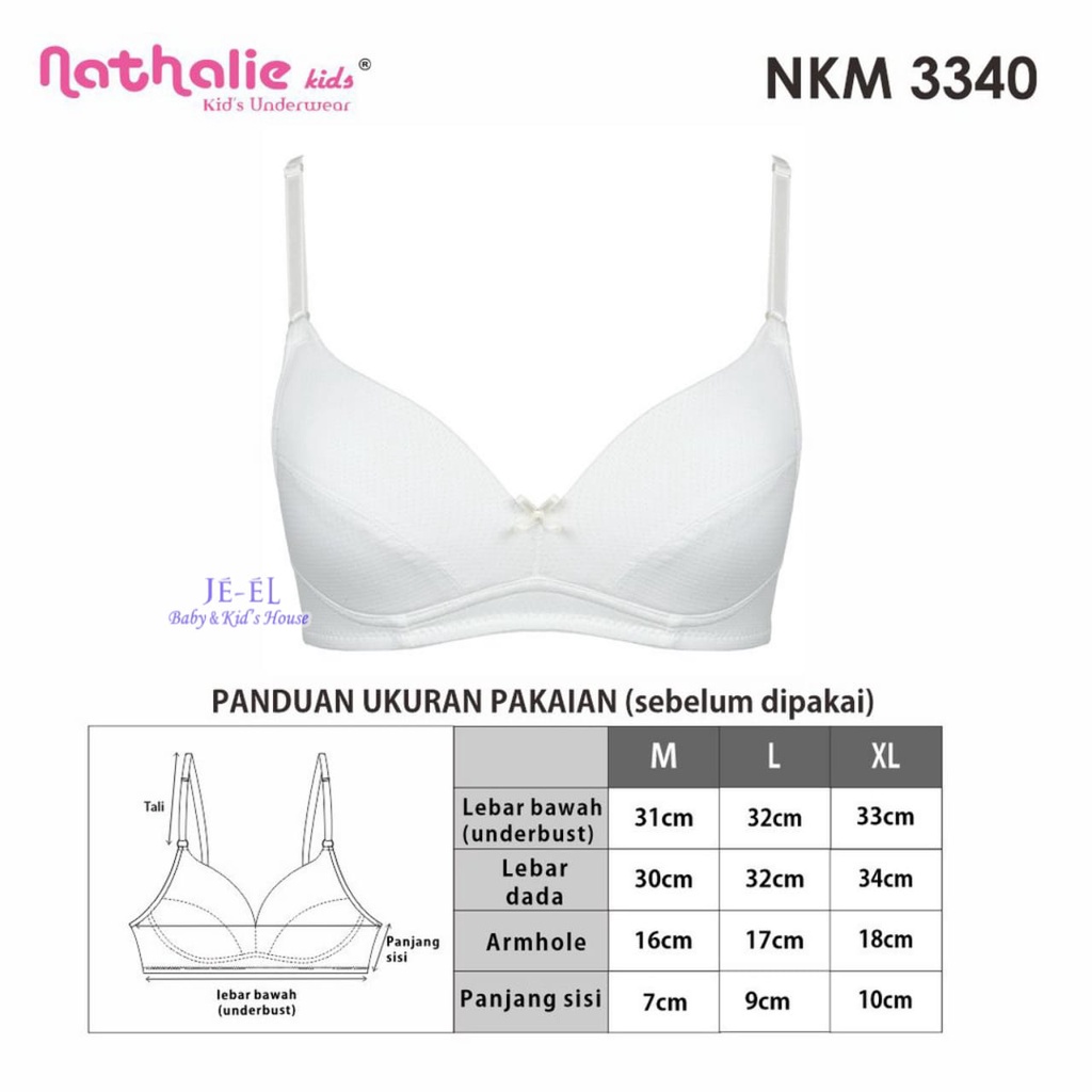 Nathalie Girls First Bra Soft Mesh Teen isi 1 Pcs NKM 3340