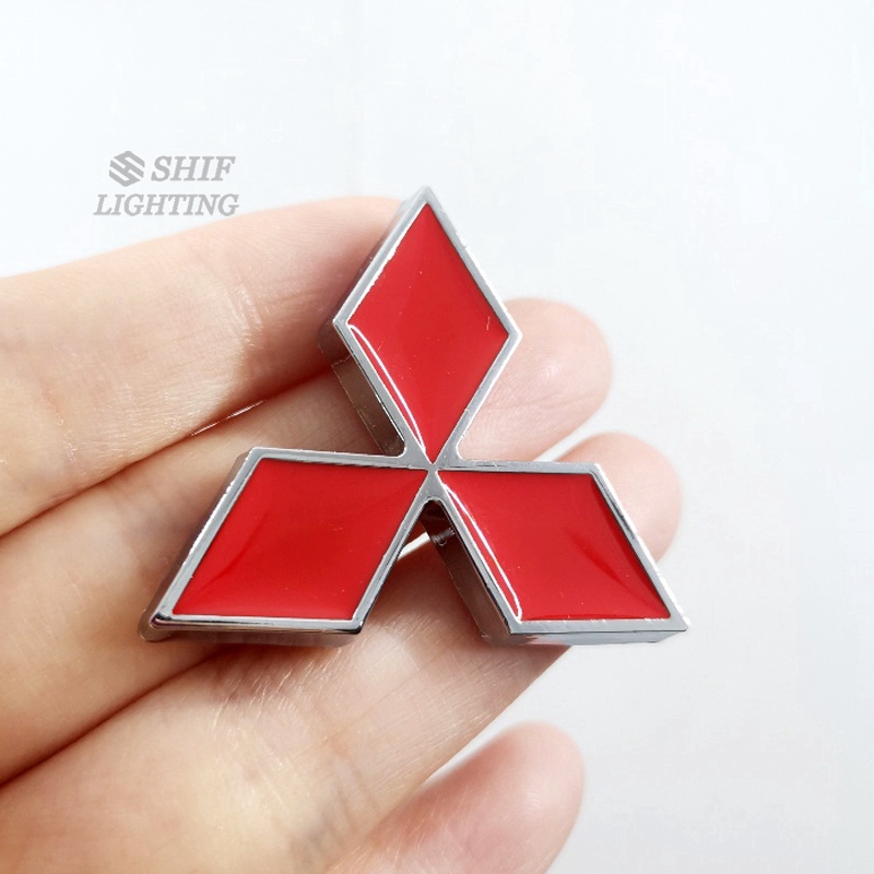 1pc Stiker Emblem Logo Mitsubishi Bahan Metal Untuk Dekorasi Bagasi Belakang Mobil