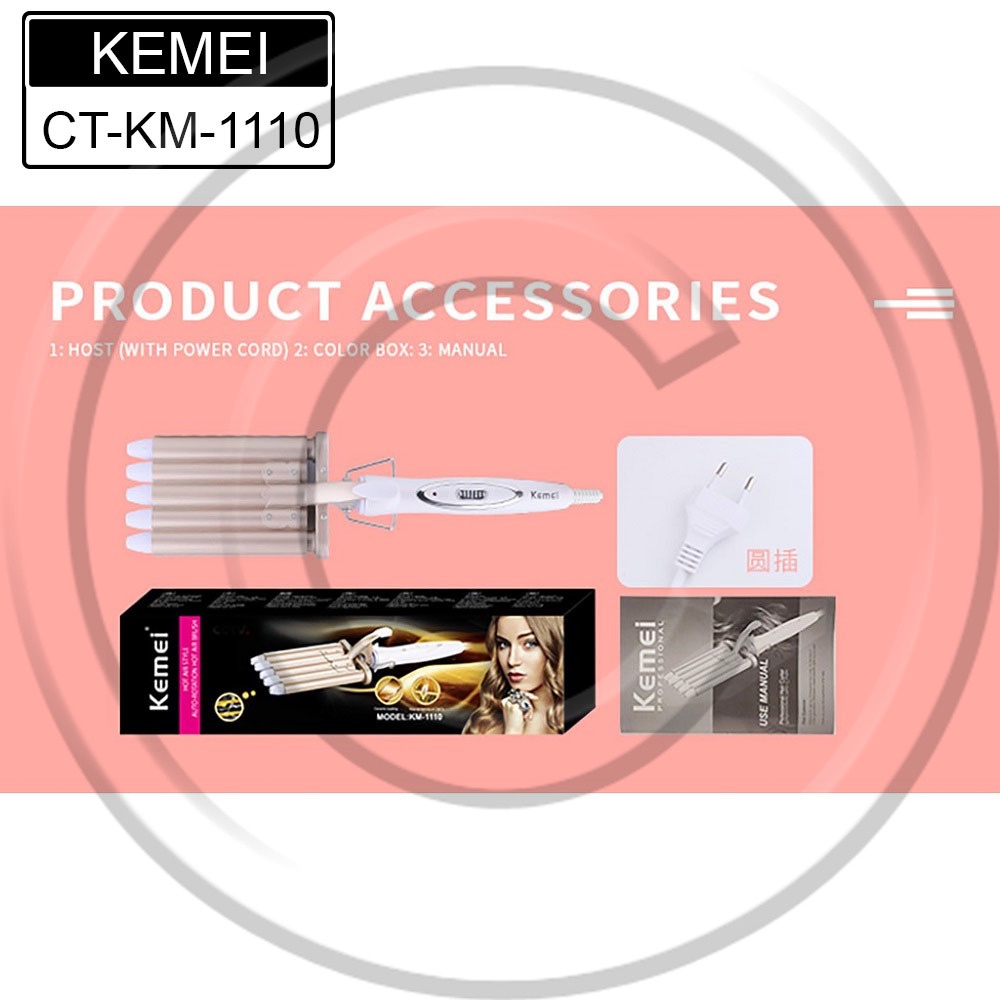 KEMEI / KM-1110 / Kemei 5 Barrel Hair Curler Curling Iron Hair Waver Large Wave Perm Splint Curler / Catokan Pengeriting Rambut - CO